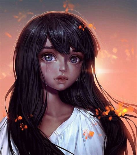 May convey a moderate degree of sadness or pain . Pin by Sara Hawk on Cute girl | Art girl, Anime art ...