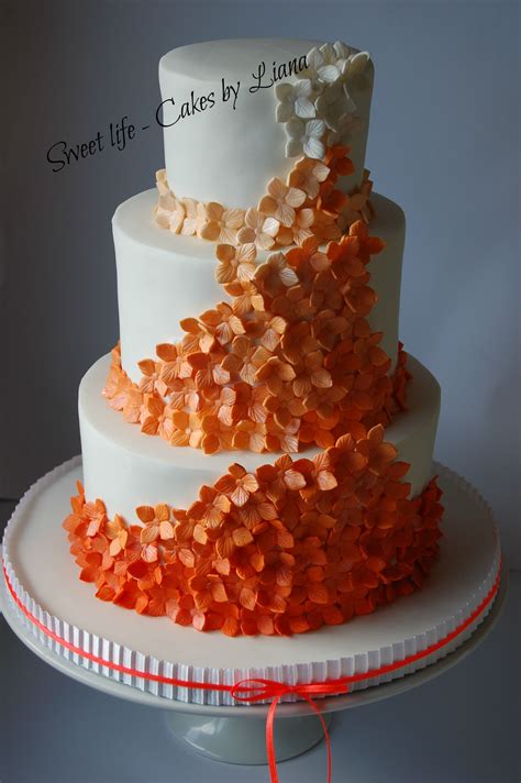 Orange Ombre Wedding Cake Wedding Cake Ombre Cake Wedding Cakes
