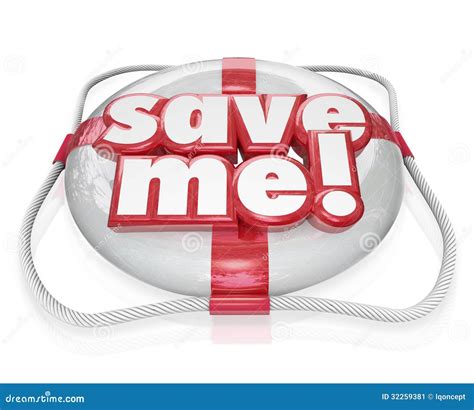Save Me Life Preserver Words Sos Rescue Help Stock Illustration
