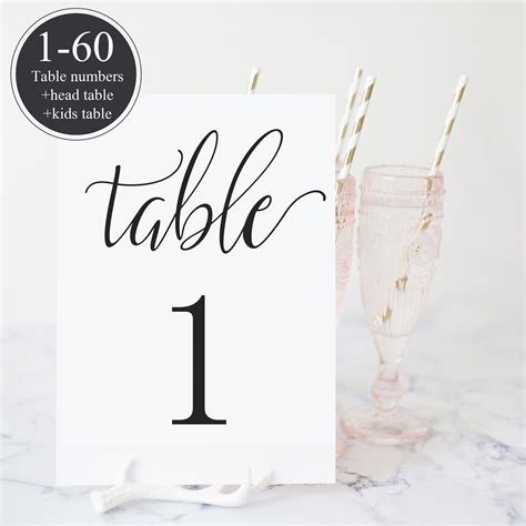 Table Number Template Free