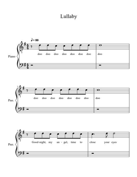 Lullaby Sheet Music For Piano Download Free In Pdf Or Midi