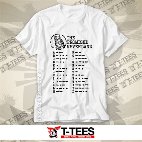 Anime T Shirt The Promised Neverland Minervas Morse Code White Shirt Shopee Malaysia