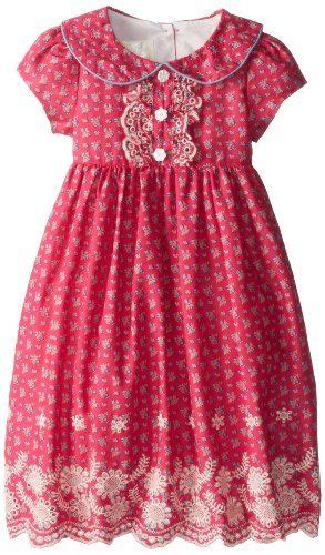 Laura Ashley London Girls 2 6x Eyelet Embroidered Dress Red 2t Laura