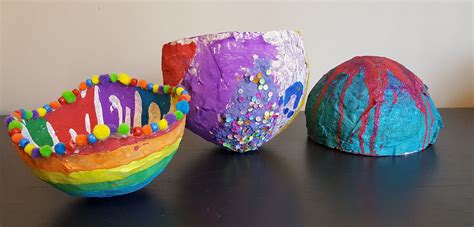 Super Easy Paper Mache Bowls Made By Young Kids They Turn Out