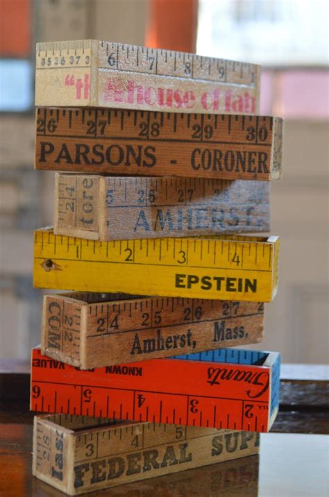 3/4 inches shabby farmhouse inspired card holder reclaimed crafts: vintage yard sticks = business card ...