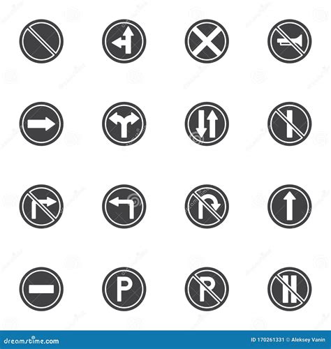 Traffic Signs Vector Icons Set Stock Vector Illustration Of Perfect