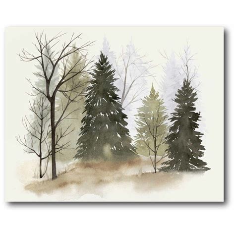 Pine Trees Graphic Art Print On Canvas Tree Graphic Wall Canvas