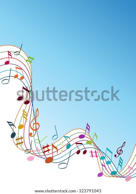 Color Music Notes On Solide White Stock Vector Royalty Free 323791043