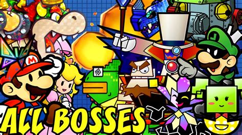 Super Paper Mario All Bosses No Damage Youtube