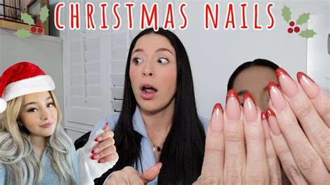 Christmas Nails Inspired By Nathalycuevas ️🎄 Nail Salon Tea Vlogmas Youtube