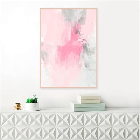 Pink And Grey Abstract Art Pale Pink And Grey Painting Large Abstract