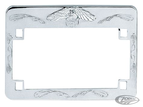 Zodiac Deluxe Chrome Harley Davidson Motorcycle Licence Plate Frame
