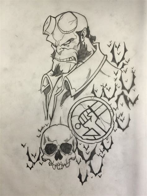 Hellboy Pencil Sketch By Petermichaelsmith On Deviantart