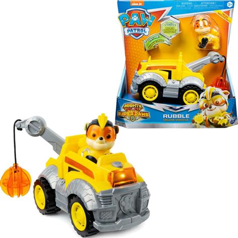 Paw Patrol Mighty Pups Super Paws Rubbles Transforming Vehicle And Pup