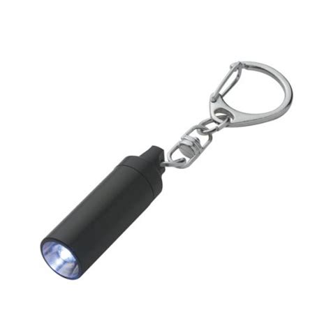Promotional Micro Aluminum Keychains With Led Light Black