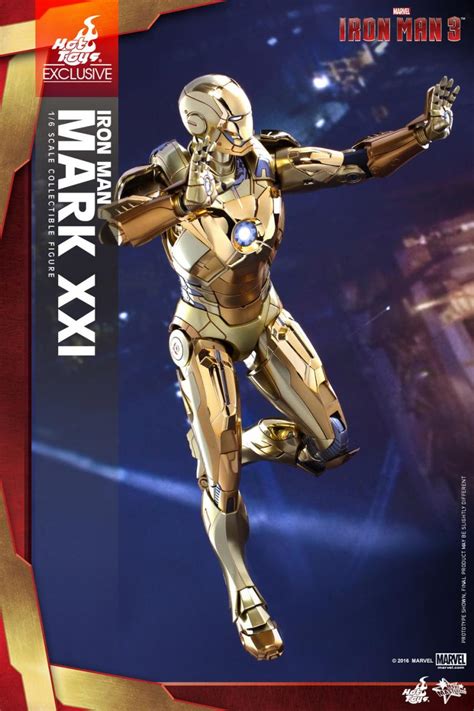Hot Toys Iron Man 3 Iron Man Mark Xxi 21 Midas Gold Chrome Version