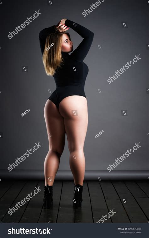 Plus Size Sexy Model Black Bodysuit Stock Photo Shutterstock