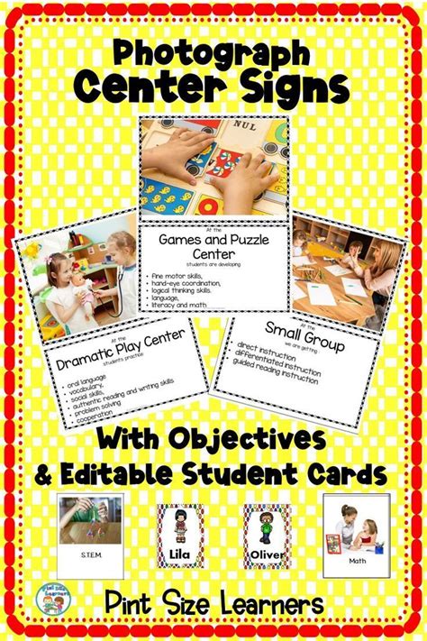 Literacy Center Signs With Objectives Center Posters Center Signs