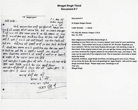 Letter From Bhagat Singh Thind To His Father South Asian American