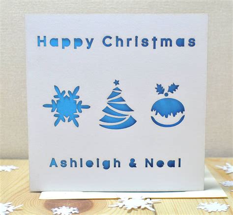 Personalised Laser Cut Christmas Pudding Card By Sweet Pea Design