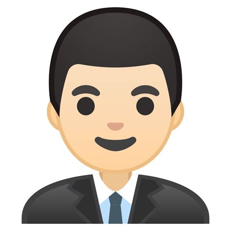 Man Office Worker Light Skin Tone Icon Noto Emoji People Profession