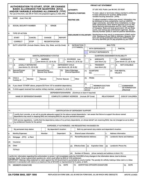 Da 5960 Form To Download And Edit Widsmob Pdf Template
