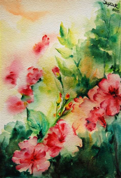 Original Watercolor Painting Abstract Flowers Spring Watercolor Art Diy