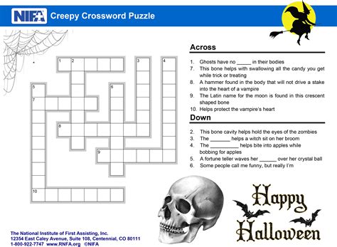 Creepy Crossword Clues October 2016 Rnfa