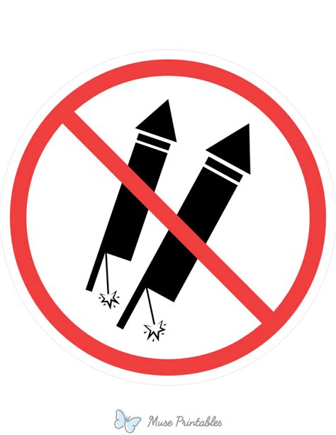 Printable No Fireworks Sign