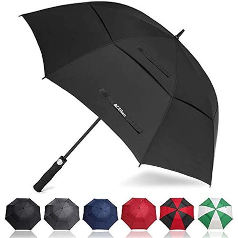 Golf Umbrella Windproof Large 62 Inch Double Canopy Vented Automatic