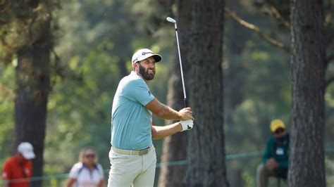 Masters Champion Dustin Johnson On No 1 During Practice Round 3 For