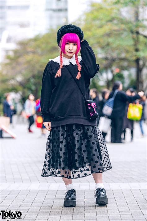 20 Year Old Japanese Fashion Student Ranochan On The Street In Tokyo