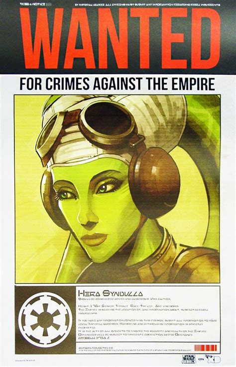 Star Wars Rebels Hera Wanted Poster Star Wars Rebels Sw Rebels Star