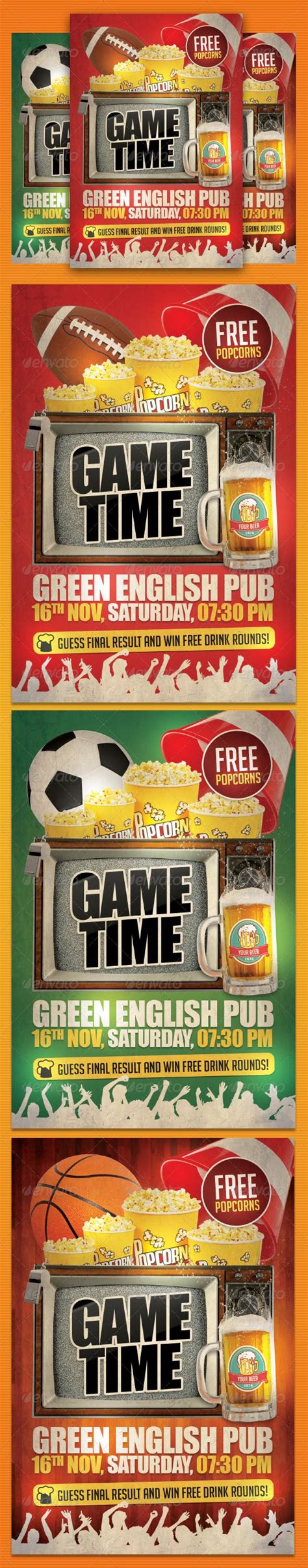 There are 1788 game day font for sale on etsy, and they cost $2.88 on average. Game Day Party Flyer Template