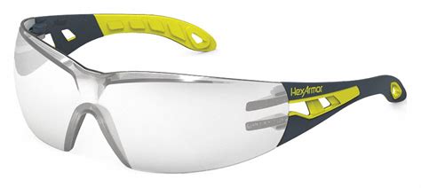 Hexarmor Safety Glasses Anti Fog No Foam Lining Wraparound Frame Frameless Gray Mirror
