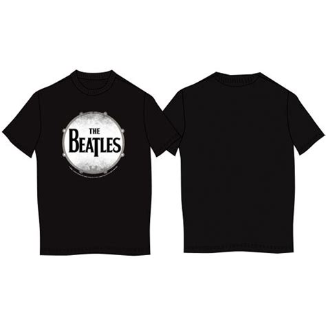 The Beatles Unisex T Shirt Drum Skin Black
