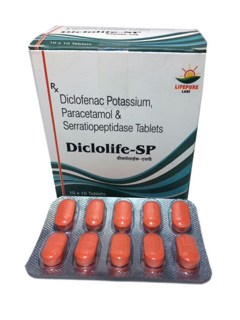 Diclolife SP Diclofenac Potassium Paracetamol And Serratiopeptidase Tablets X Tablets