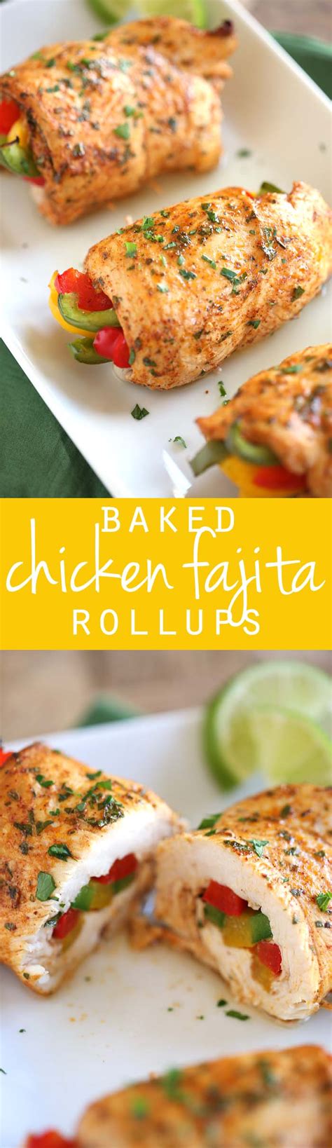 Baked Chicken Fajita Roll Ups Eat Yourself Skinny