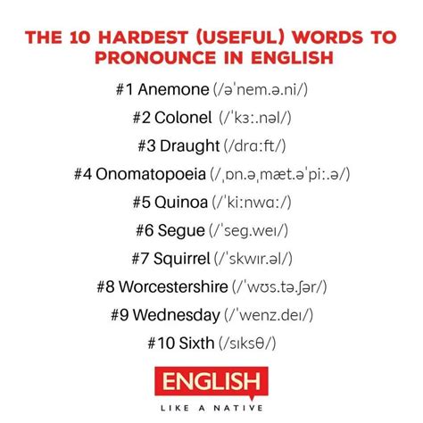 What Are The 10 Hardest Words To Pronounce In Everyday English