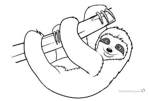 Sloth coloring page is the best page to color for preschoolers. Sloth Coloring Pages Realistic Three Toed Sloth - Free ...