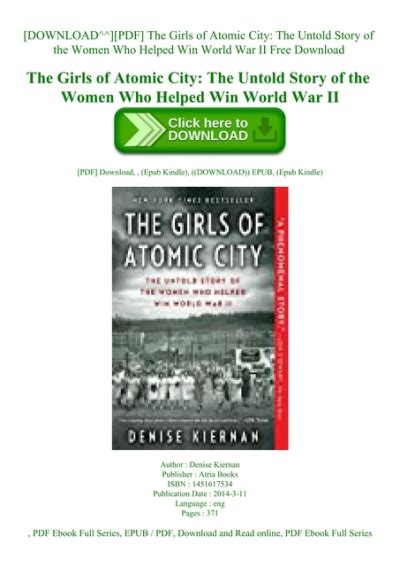 Download Pdf The Girls Of Atomic City The Untold Story Of The Women Who Helped Win World War Ii