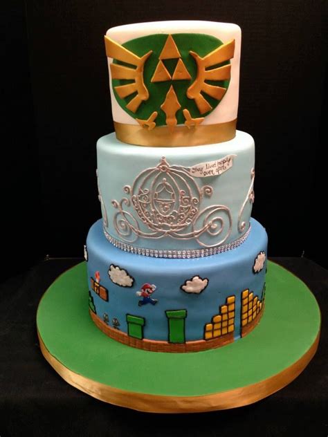 Mario Cinderella And Zelda Wedding Cake