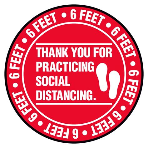 Social Distancing Floor Decal Stickers Thank You For Practicing