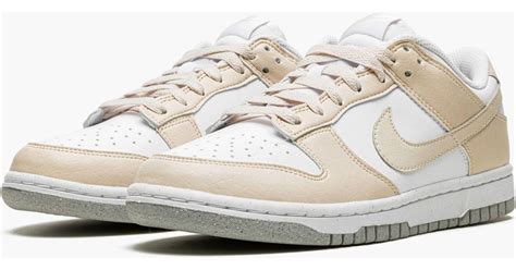 Nike Leather Dunk Low Next Nature Light Orewood Brown Shoes In White