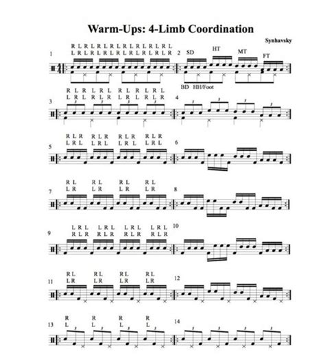 11 Drum Exercises For Speed Independence And Control Drum Sheet Music