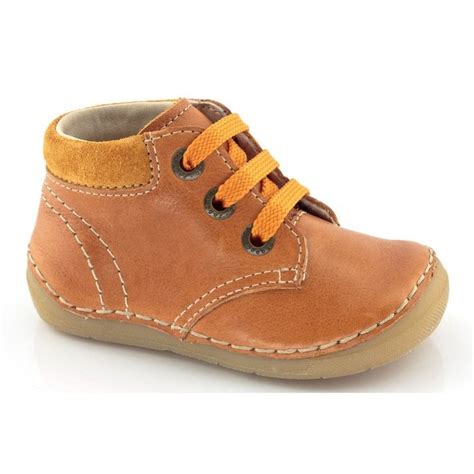 Froddo Mini Lace Up Boot G2130053 6 Orange Soft Leather Toddler Shoe