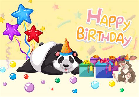 Happy Birthday Panda Card Download Free Vectors Clipart