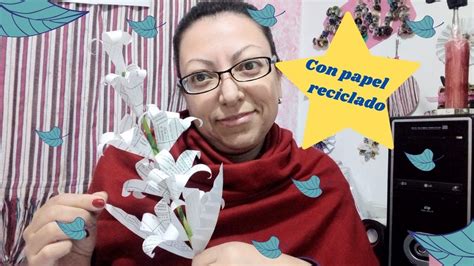 Manualidadesramita De Flores Con Papel Reciclado2020 Youtube