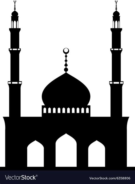 Black Mosque On White Royalty Free Vector Image