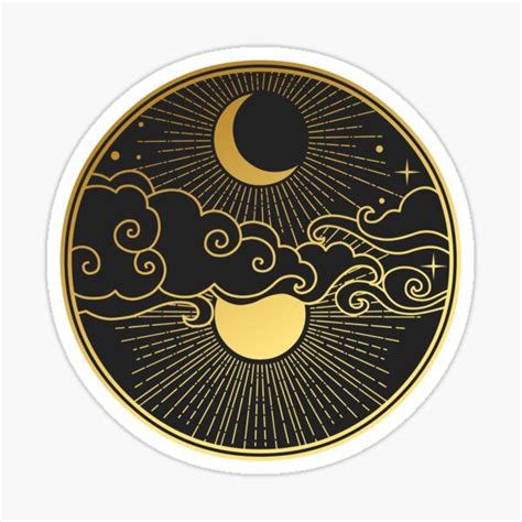 Sun And The Moon Design Sticker By Topsstore Moon Design Everyday